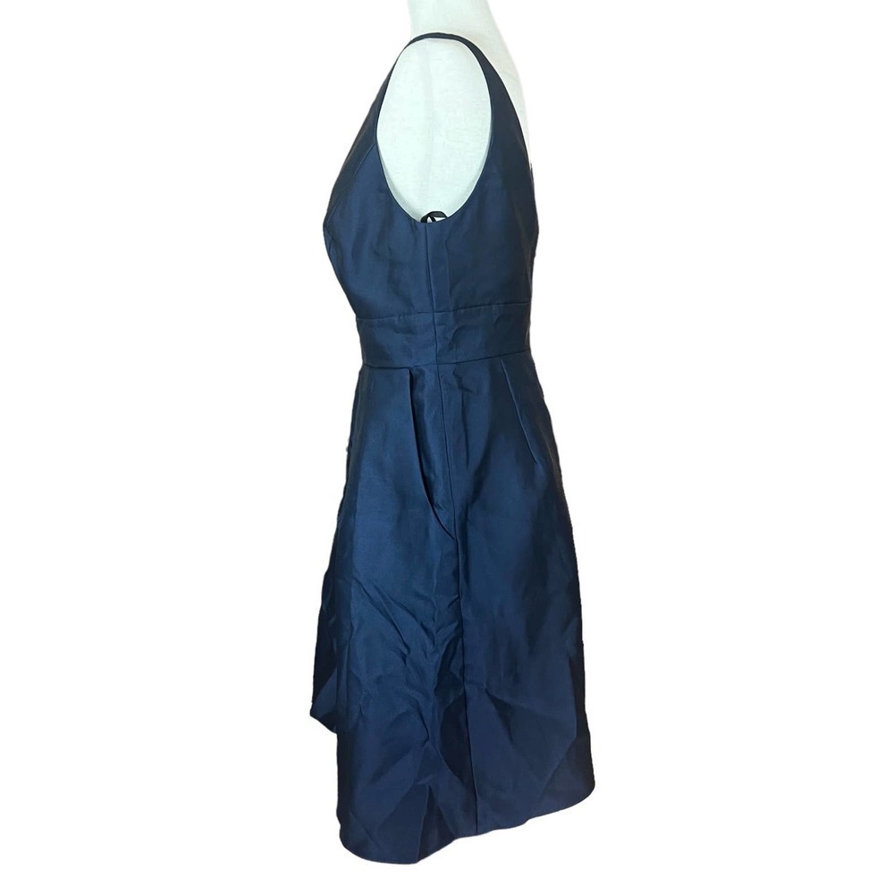 ALFRED SUNG MIDNIGHT BLUE V- NECK SATIN COCKTAIL DRESS SIZE 8 NWT - Picture 6 of 14